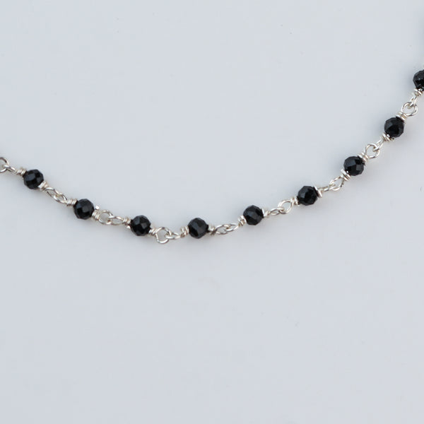 Silver Black Spinel Ganthan Anklet