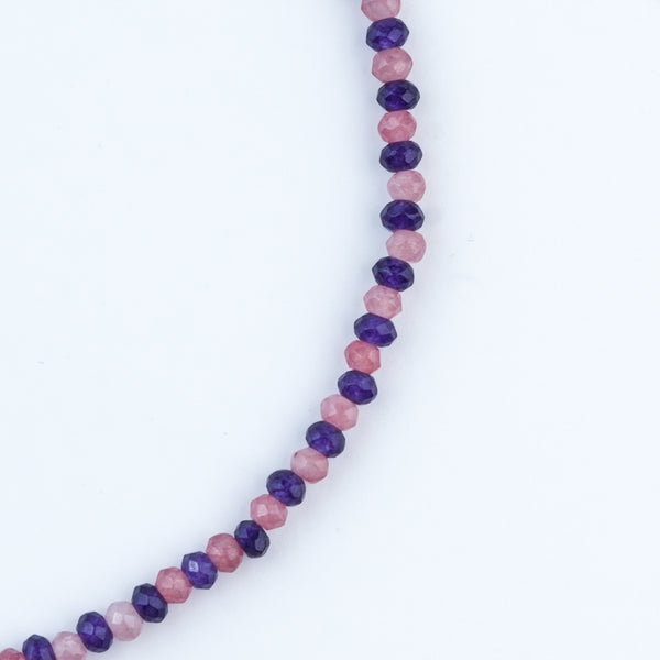 Pink & Purple Jade Silver Anklet (Project Handmade)