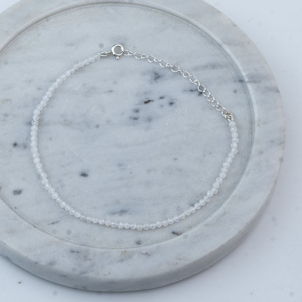 Moonstone Silver Anklet (Project Handmade)