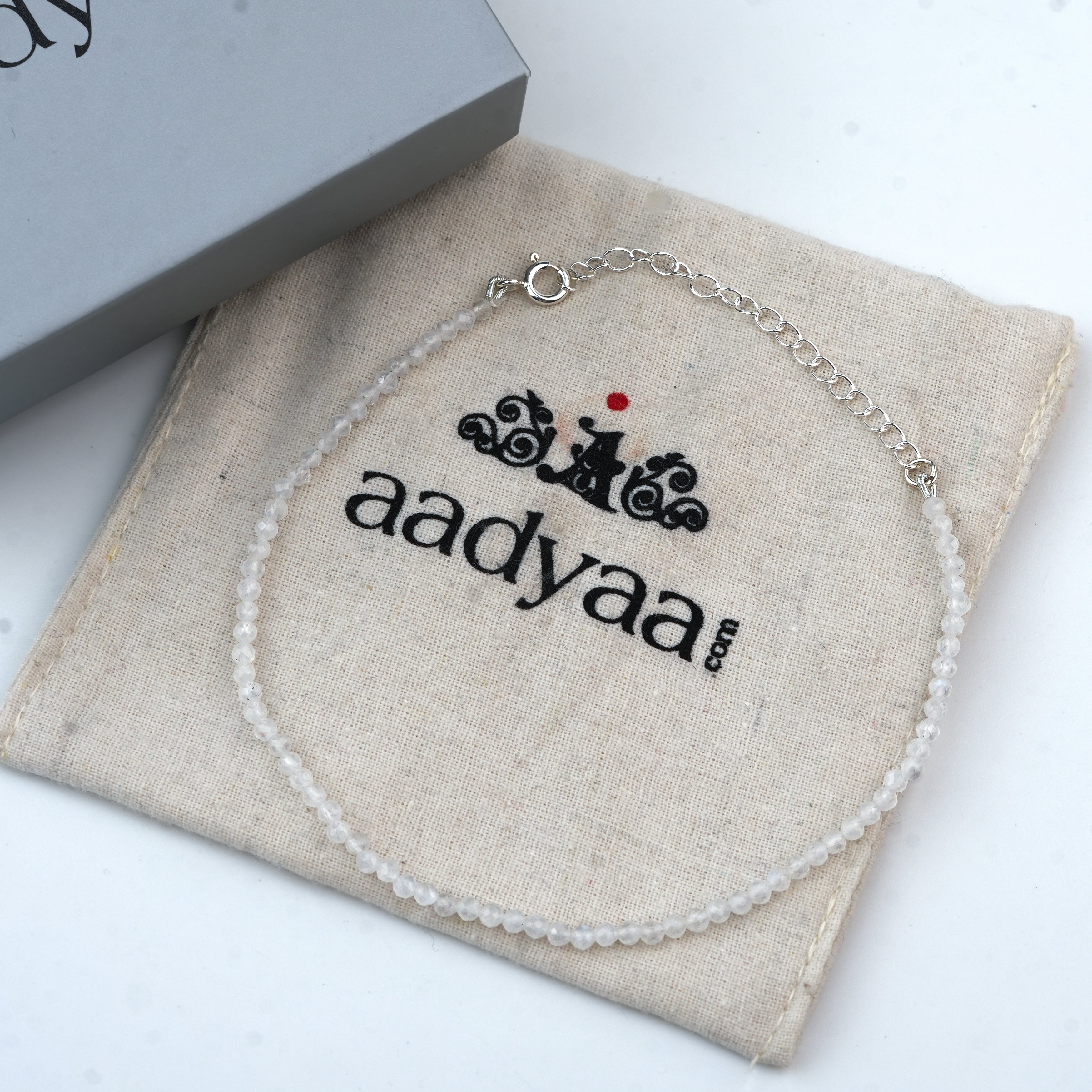 Moonstone Silver Anklet (Project Handmade)