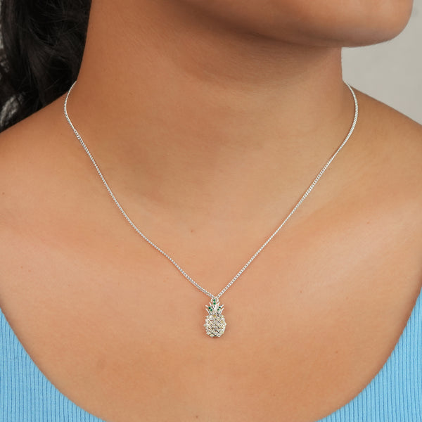 Pineapple CZ Fruit-Charm Necklace
