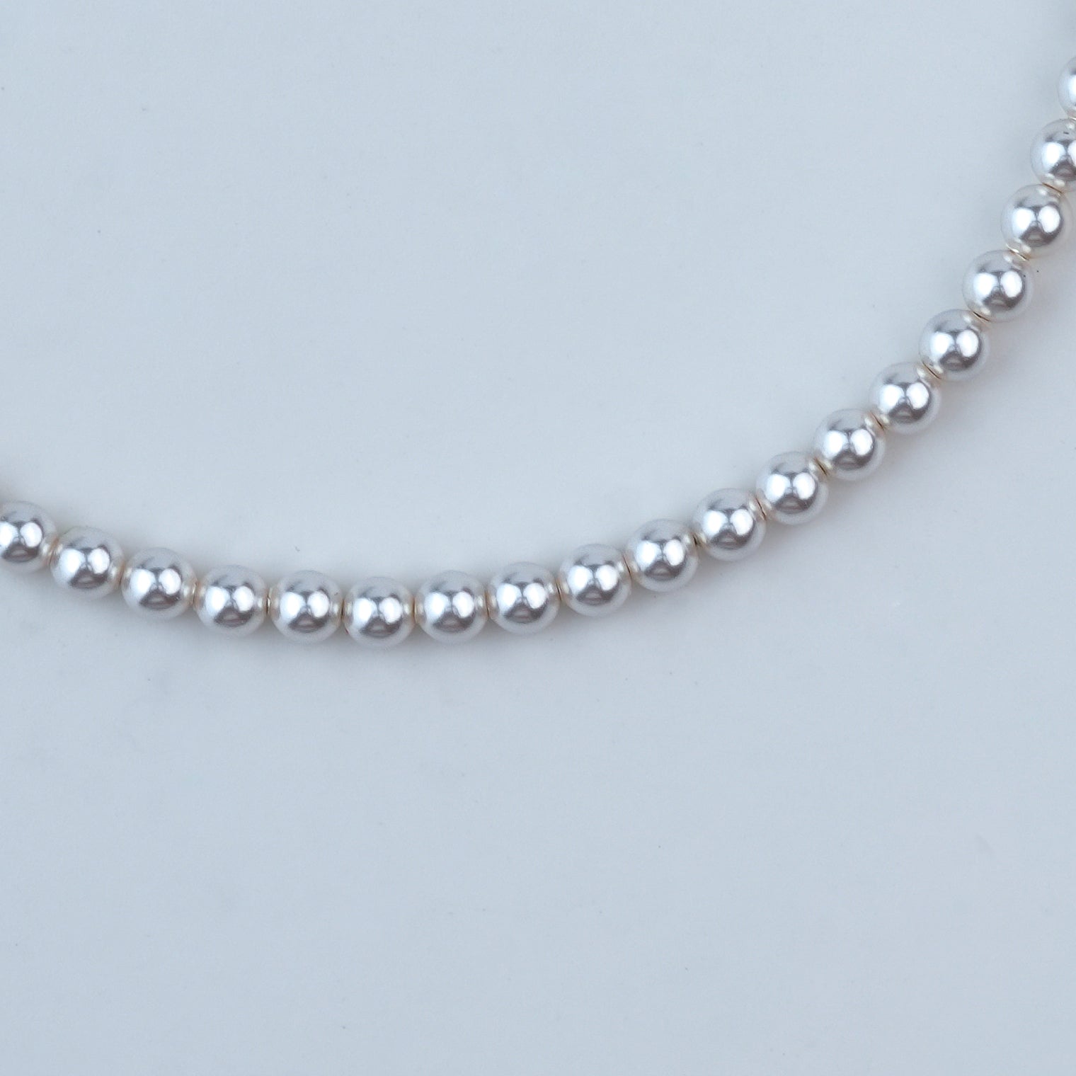 Silver Anklet with 4mm Swarovski Pearl