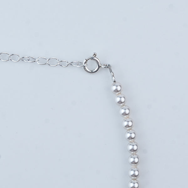 Silver Anklet with 4mm Swarovski Pearl