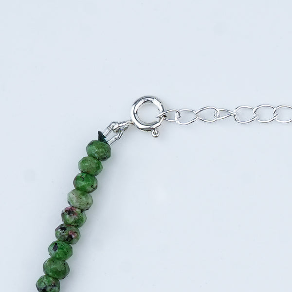 Green Jade Silver Anklet (Project Handmade)