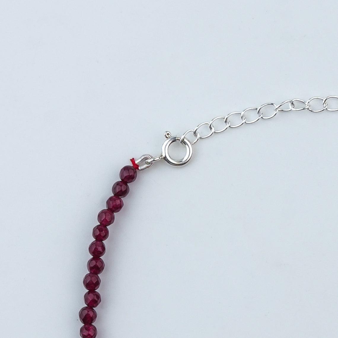 Red Jade Silver Anklet (Project Handmade)