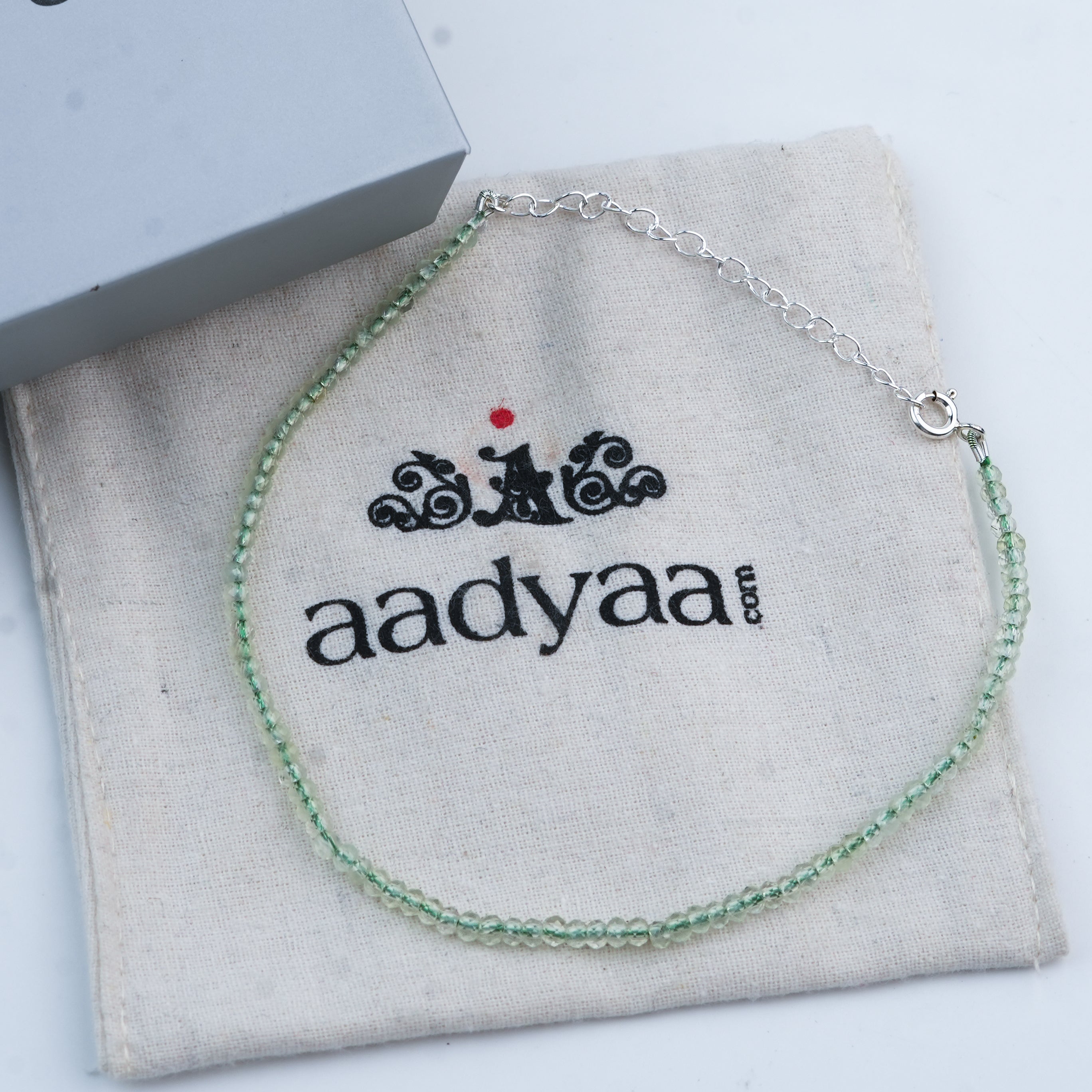 Peridot Silver Anklet (Project Handmade)
