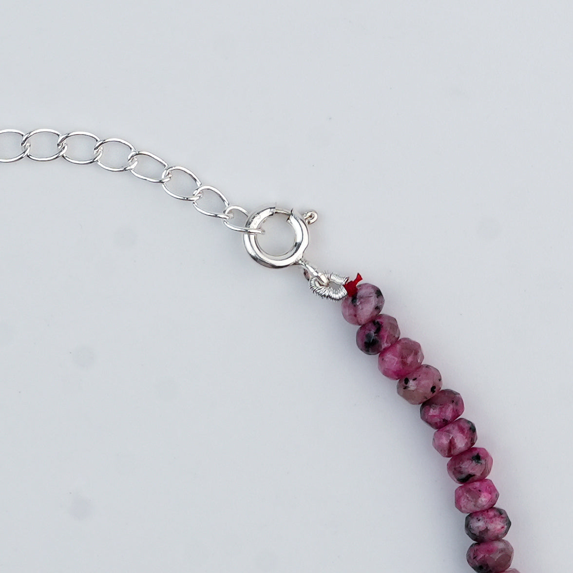Pink Jade Silver Anklet (Project Handmade)