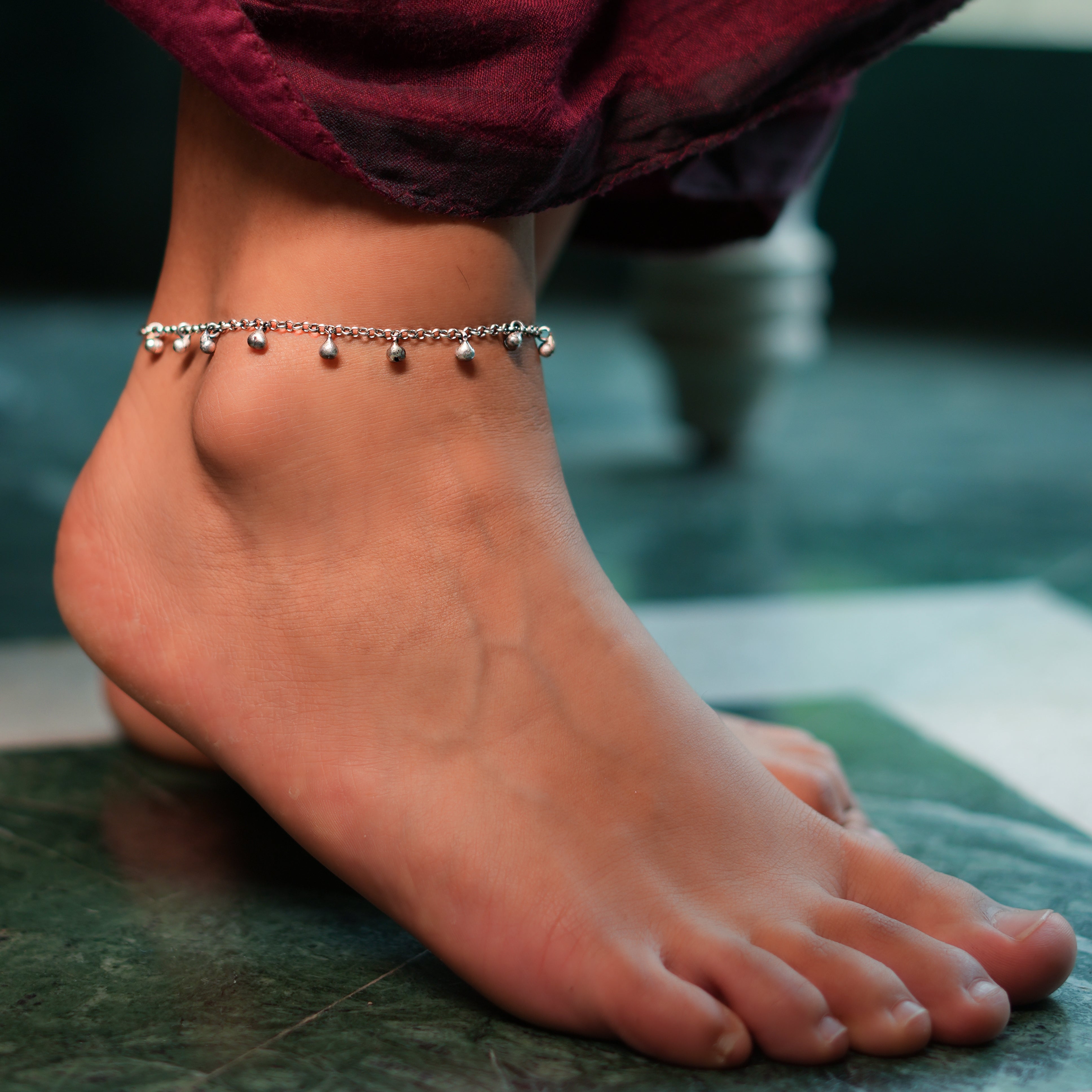 Oxidized Silver Ghungroo Anklet (Project Handmade)