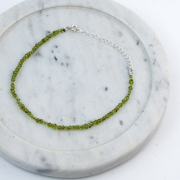 Peridot Silver Anklet (Project Handmade)