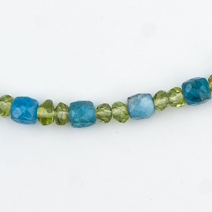 Peridot & Blue Firoza Silver Anklet (Project Handmade)