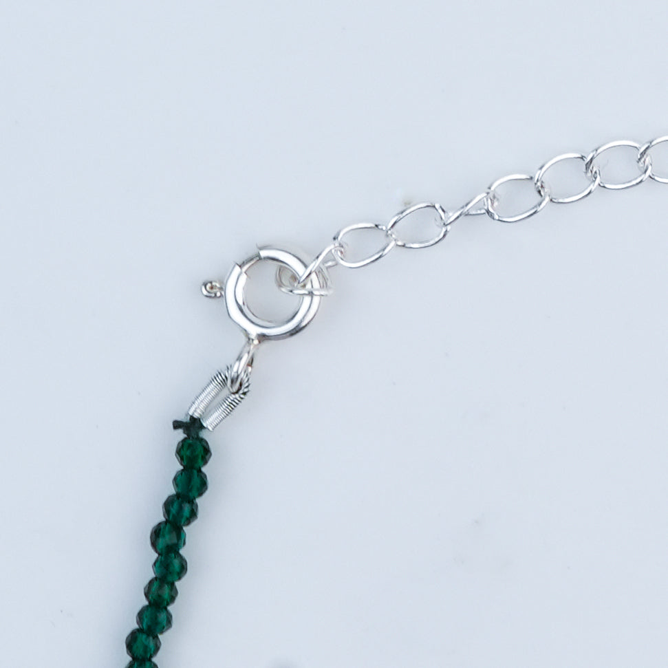 Green Onyx Silver Anklet (Project Handmade)