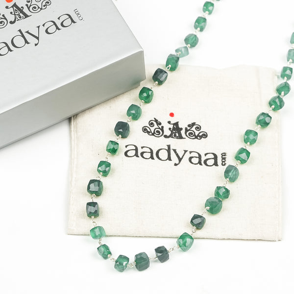 Silver Green Onyx Ganghan Necklace