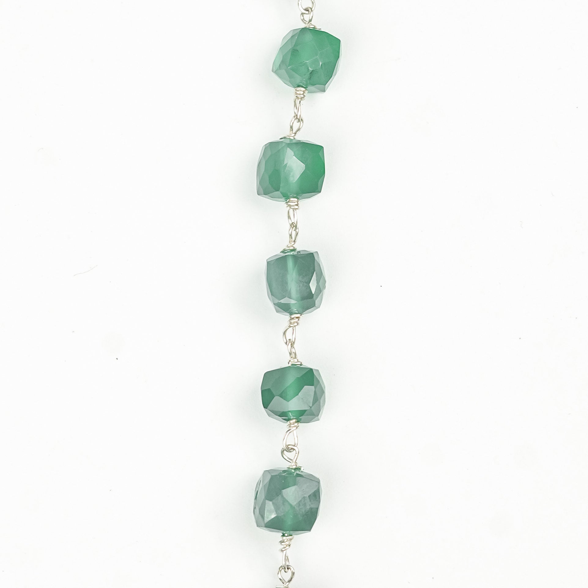 Silver Green Onyx Ganghan Necklace