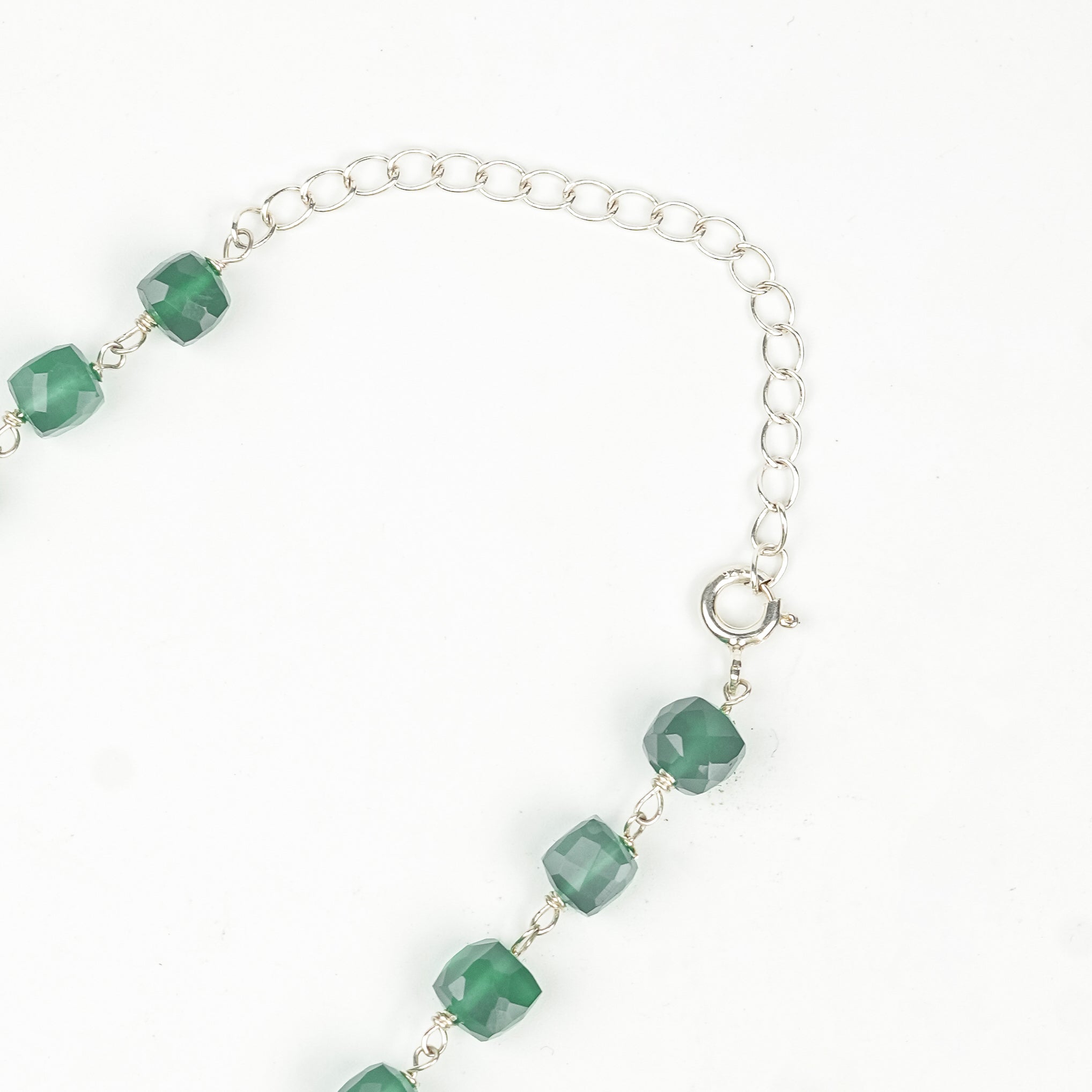 Silver Green Onyx Ganghan Necklace