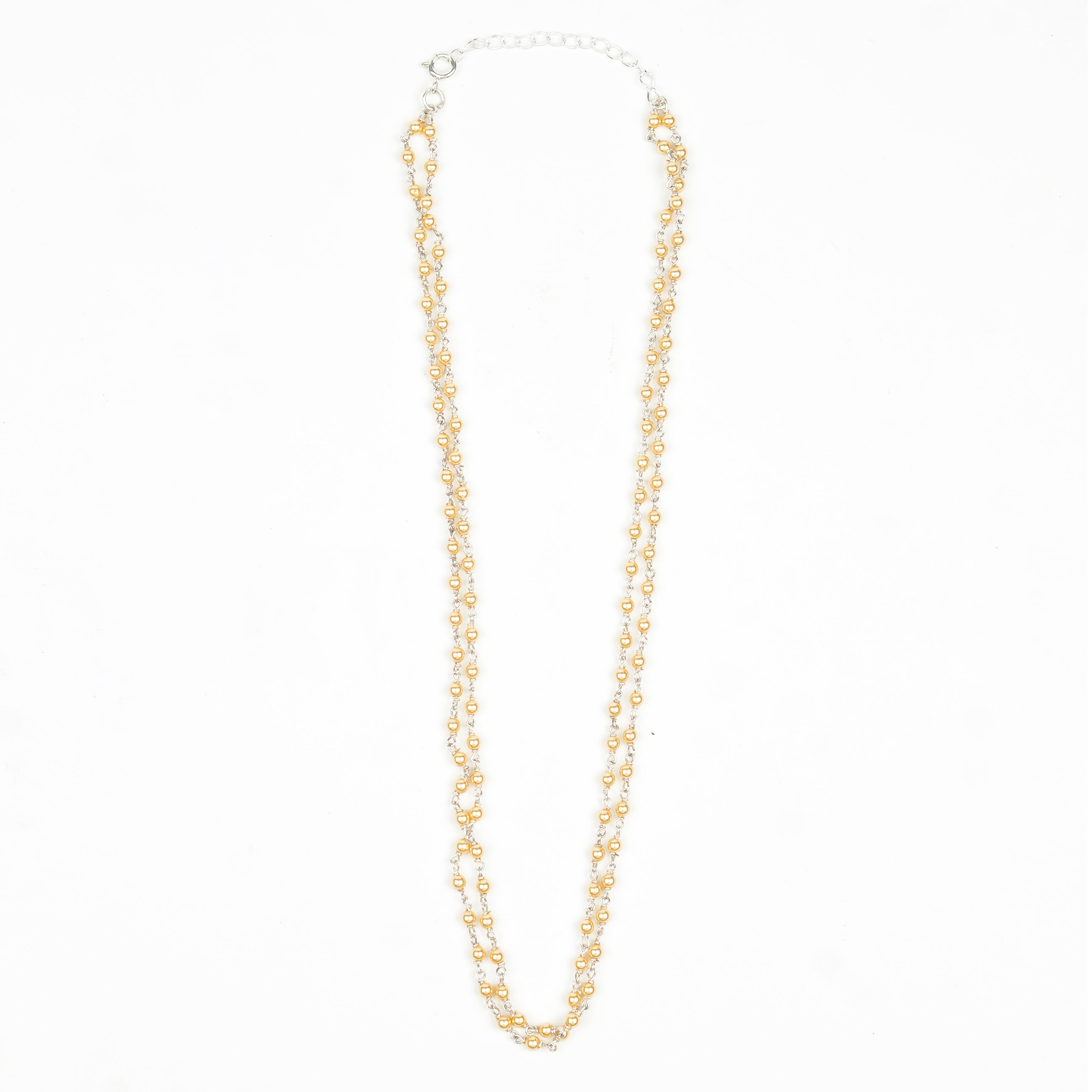 Silver Golden Pearl Ganthan Necklace