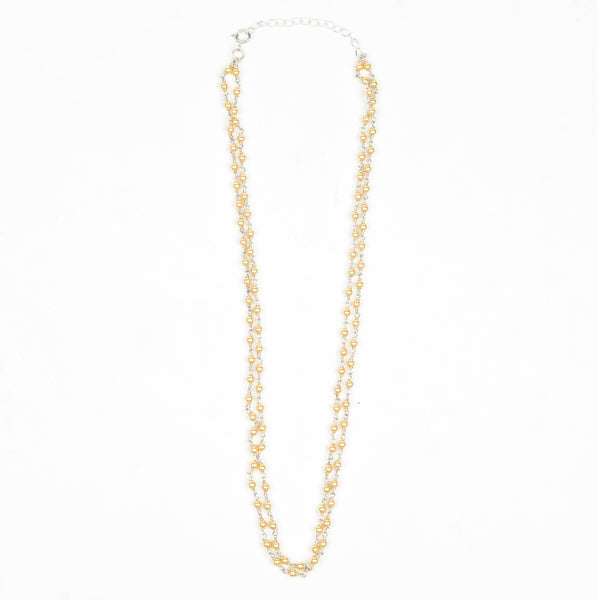 Silver Golden Pearl Ganthan Necklace