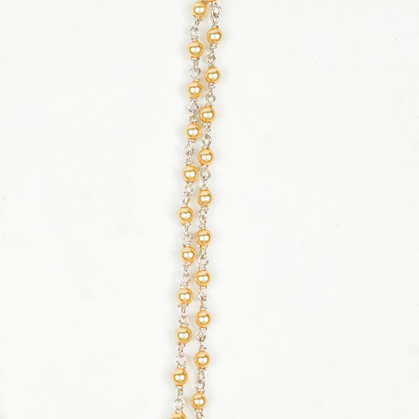 Silver Golden Pearl Ganthan Necklace