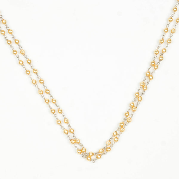 Silver Golden Pearl Ganthan Necklace