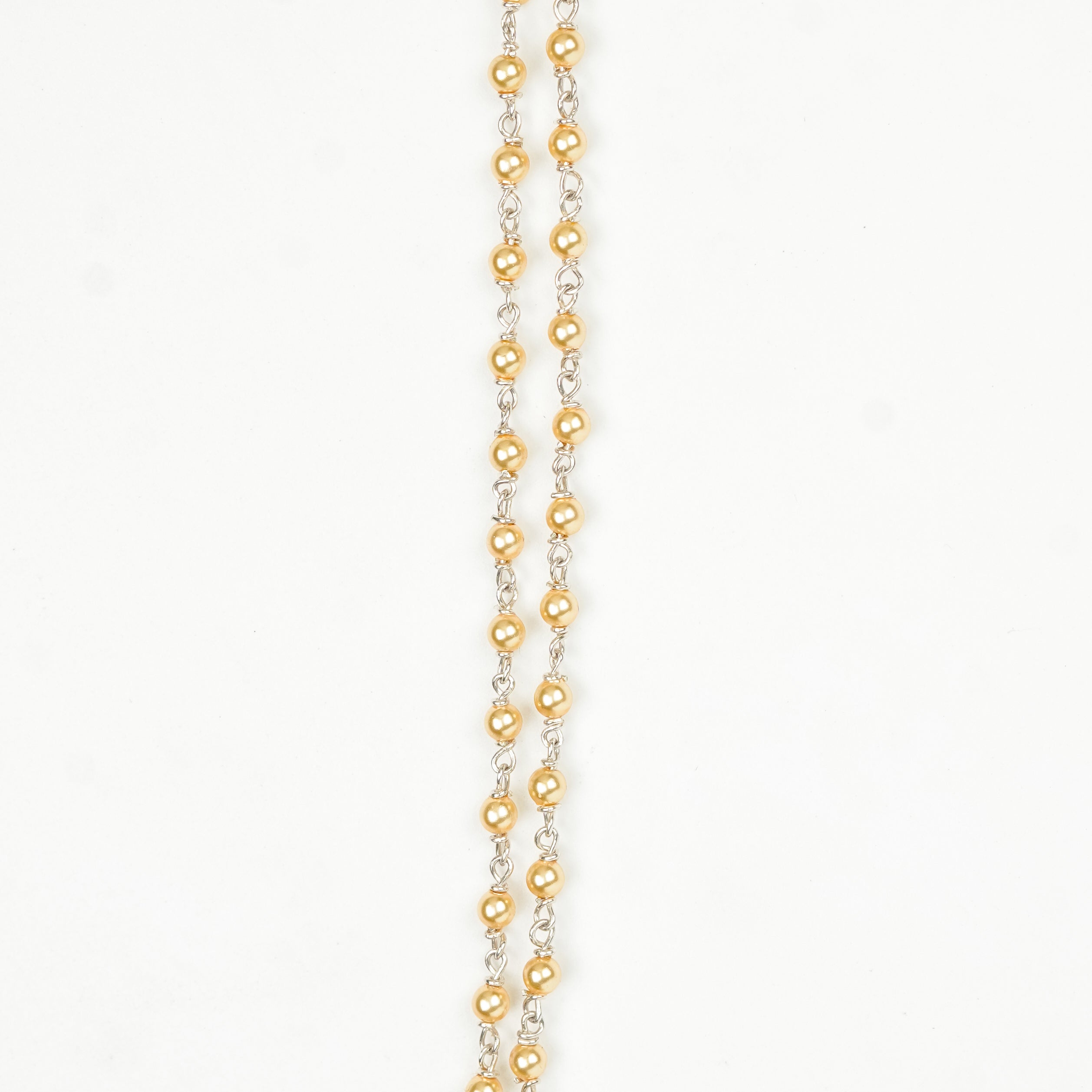 Silver Golden Pearl Ganthan Necklace