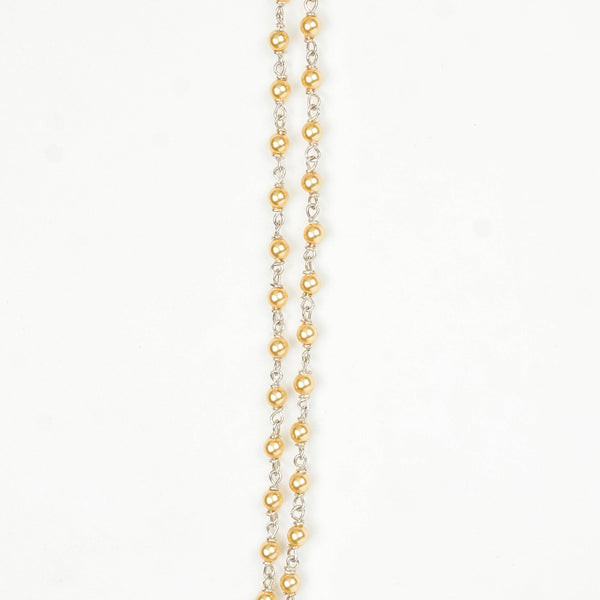 Silver Golden Pearl Ganthan Necklace