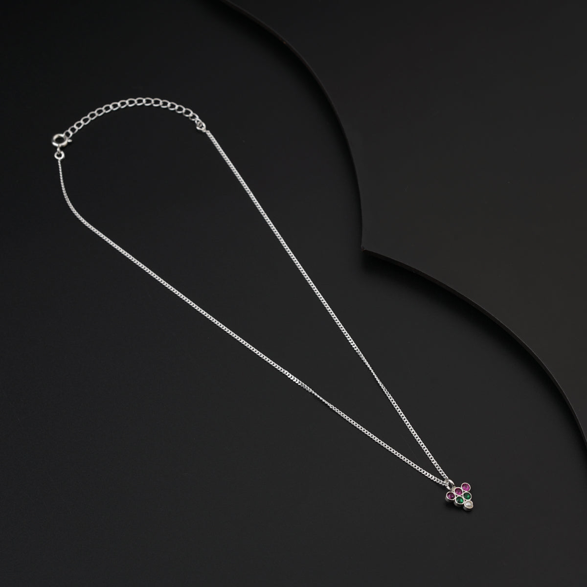 Daily Wear Silver Shiny Inverted Triangle Necklace