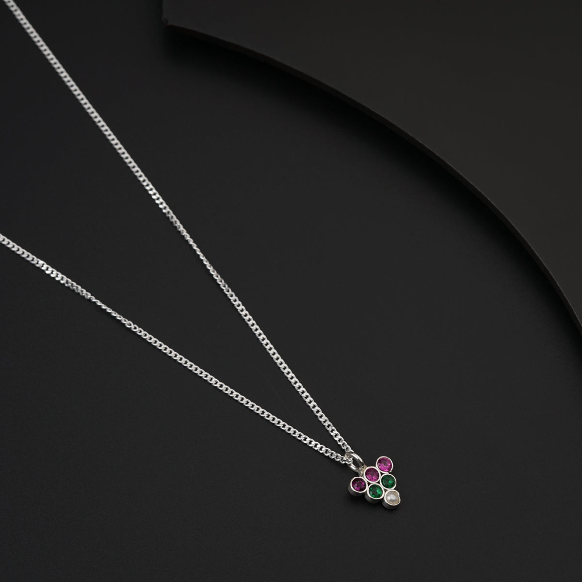 Daily Wear Silver Shiny Inverted Triangle Necklace