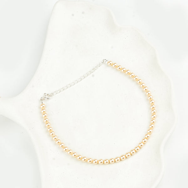 4mm Golden Pearl Anklet (Project Handmade)