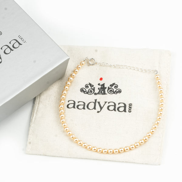 4mm Golden Pearl Anklet (Project Handmade)