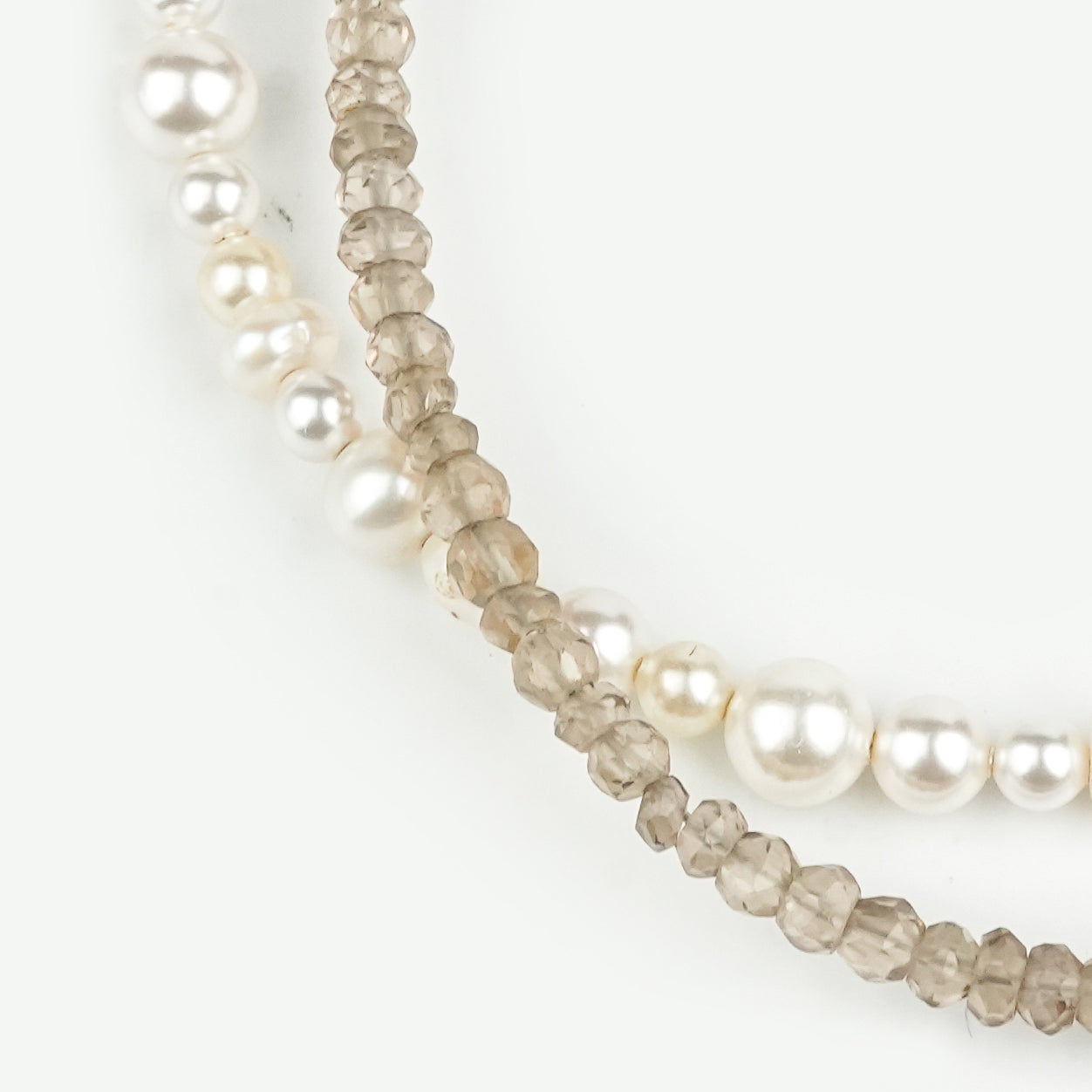 Smokey Quartz & Freshwater Pearl Anklet (Project Handmade)