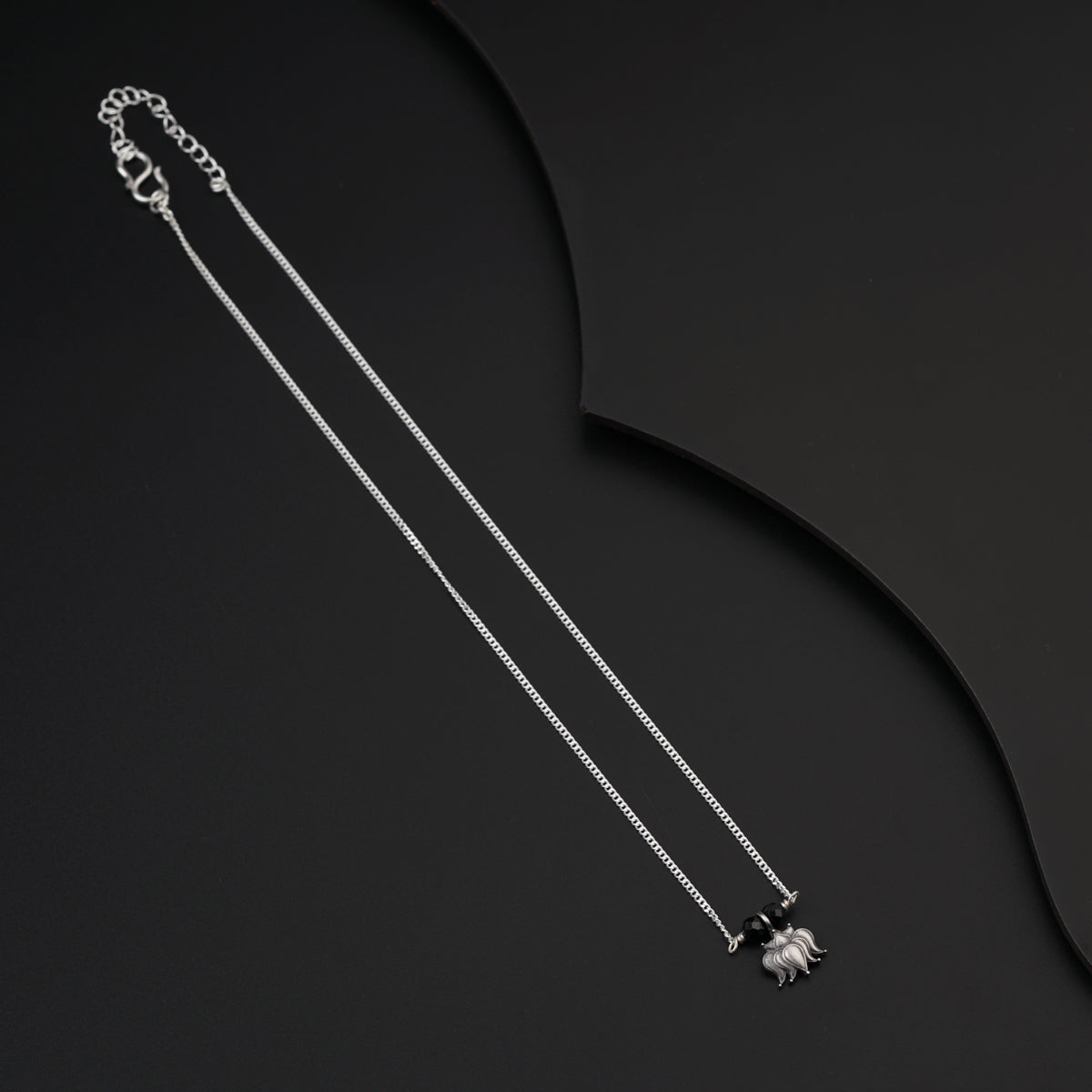 Daily Wear Silver Lotus Mangalsutra