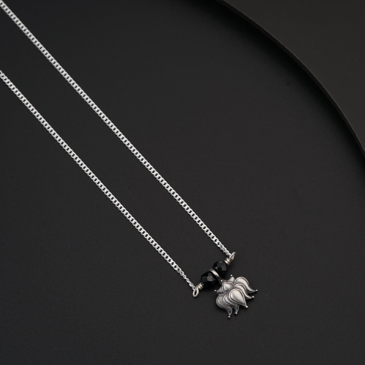 Daily Wear Silver Lotus Mangalsutra