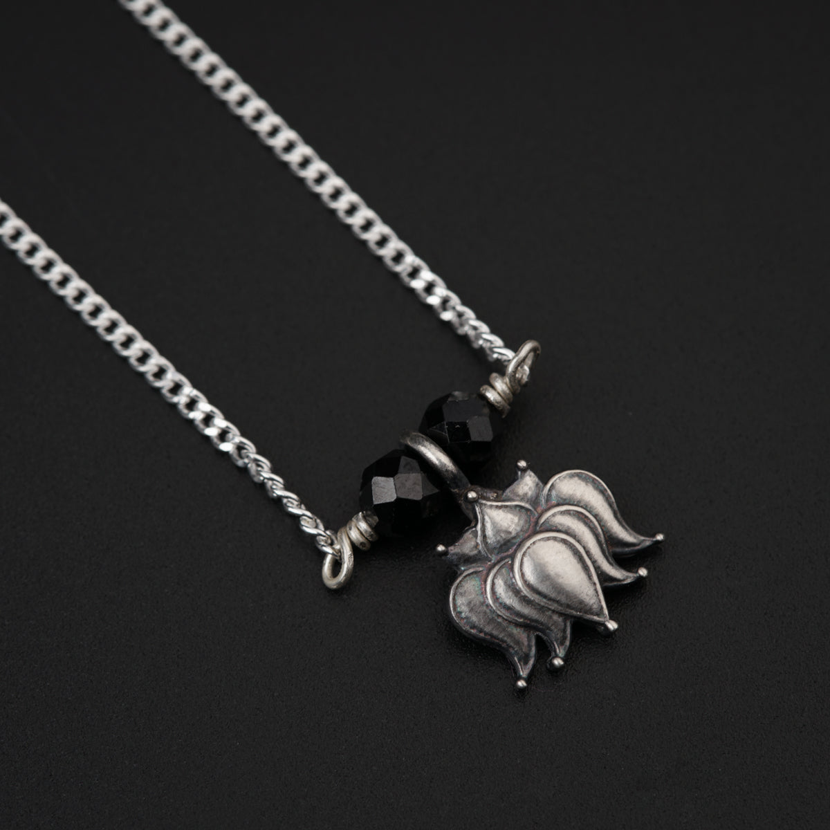 Daily Wear Silver Lotus Mangalsutra