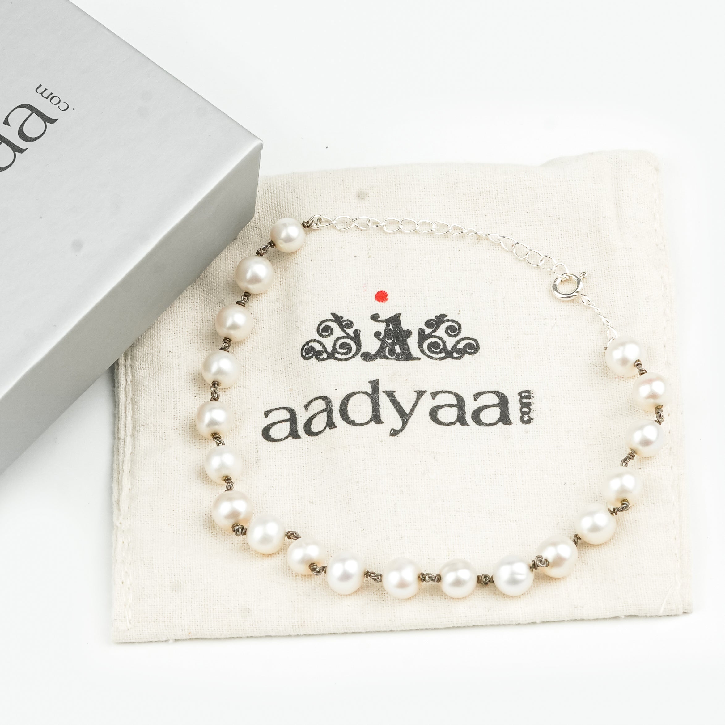 Freshwater Pearl Ganthan Anklet (Project Handmade)