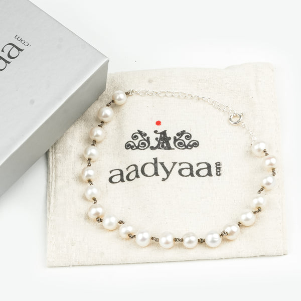 Freshwater Pearl Ganthan Anklet (Project Handmade)