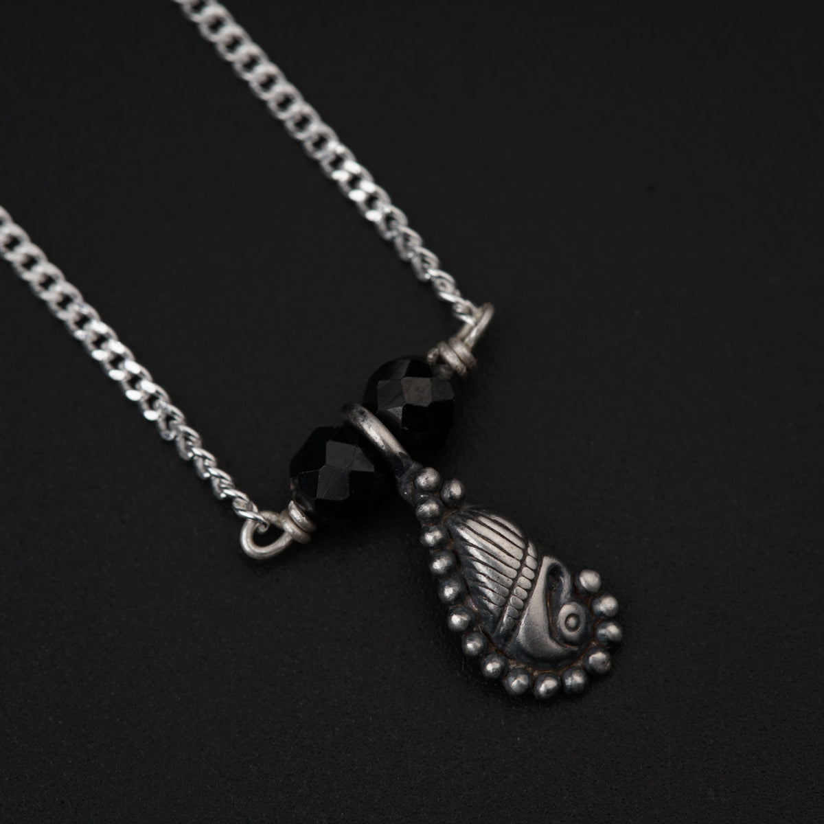 Daily Wear Silver Peacock Mangalsutra