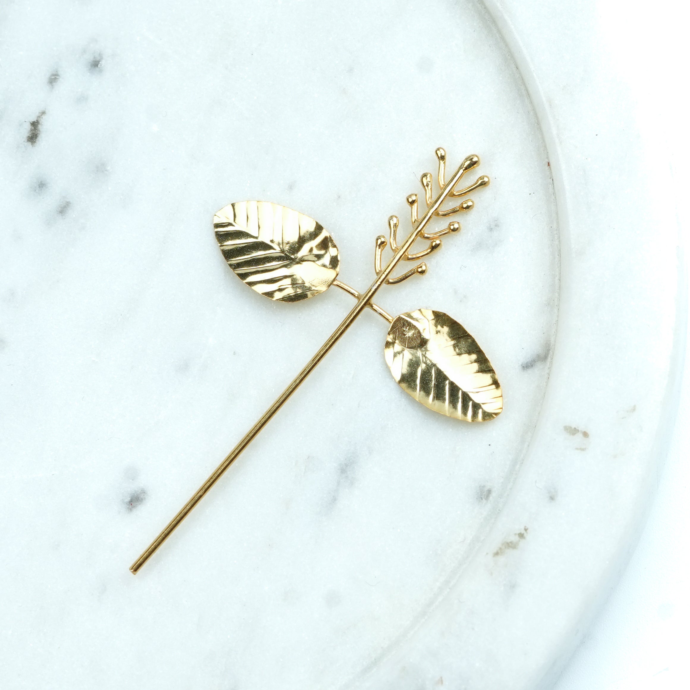 Set of 3 Leaves – Kevda, Tulsi Manjiri & Bel Leaf | 22K Gold-Plated