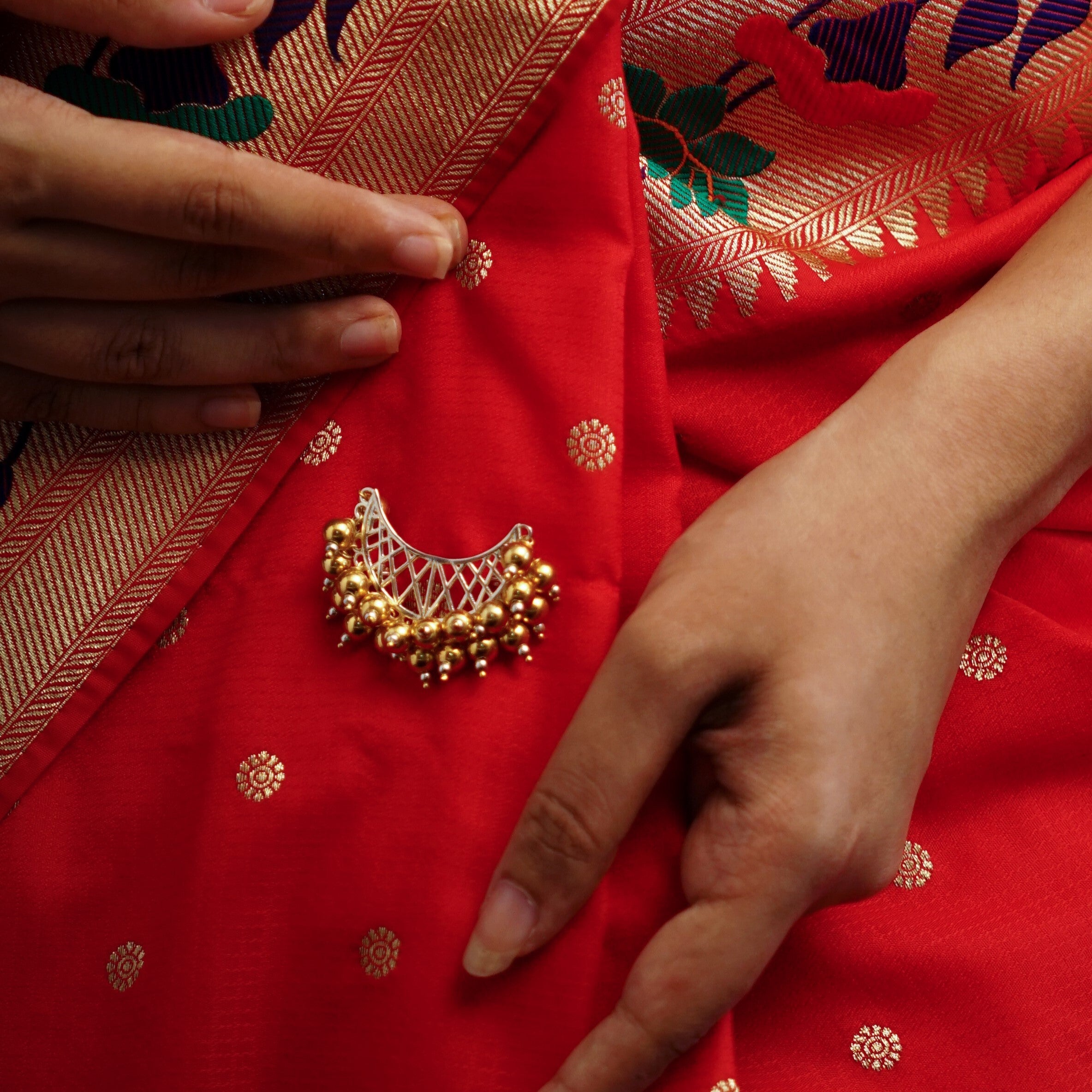 The Chaand Filigree Brooch | 92.5 Silver | 22K Gold Plated