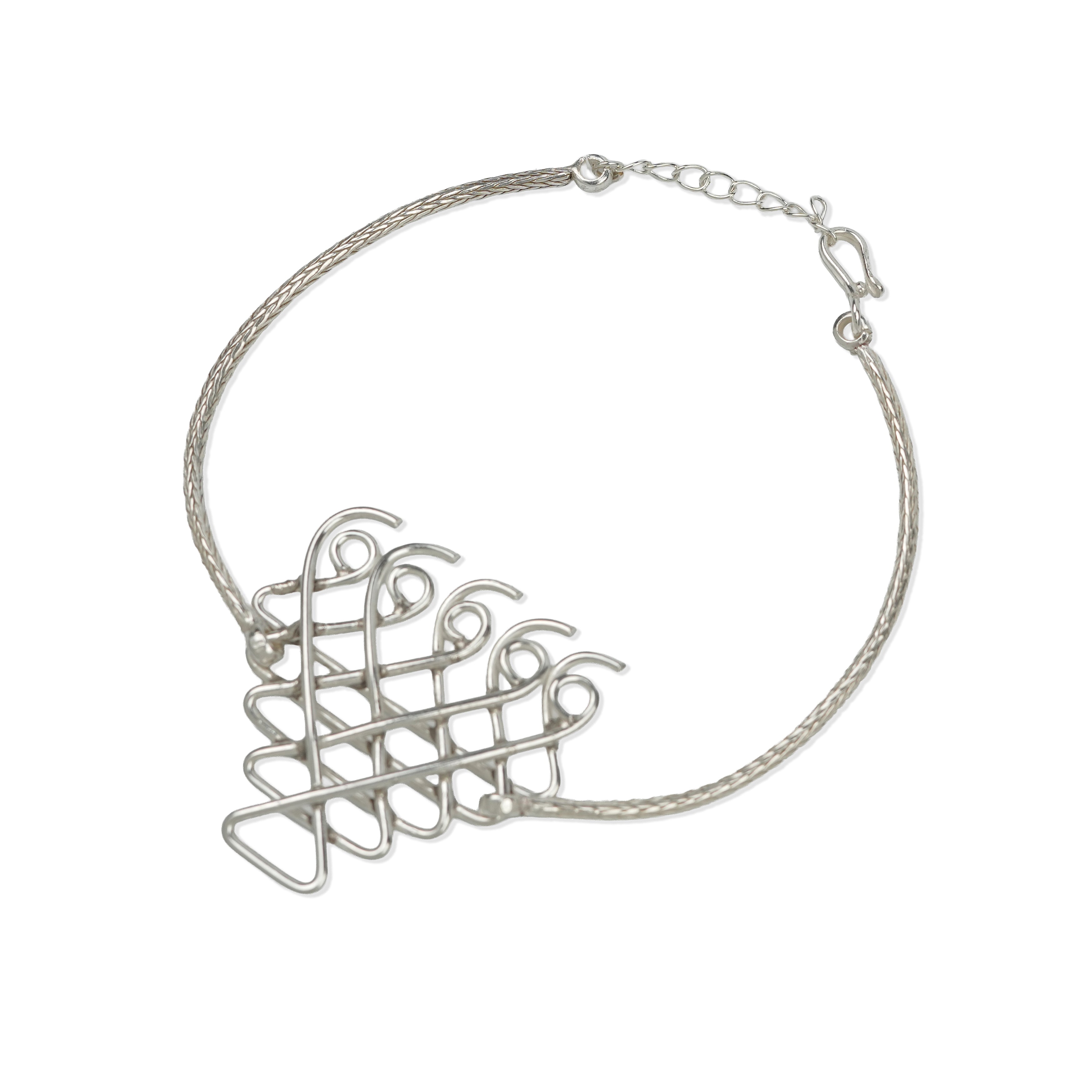 Silver Saraswati Bracelet with Goff