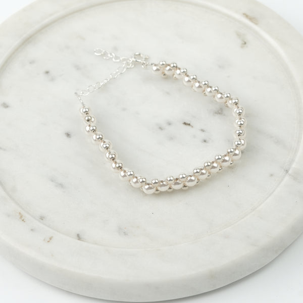 Pearl and Silver Bead Wrapped Bracelet (Project Handmade)