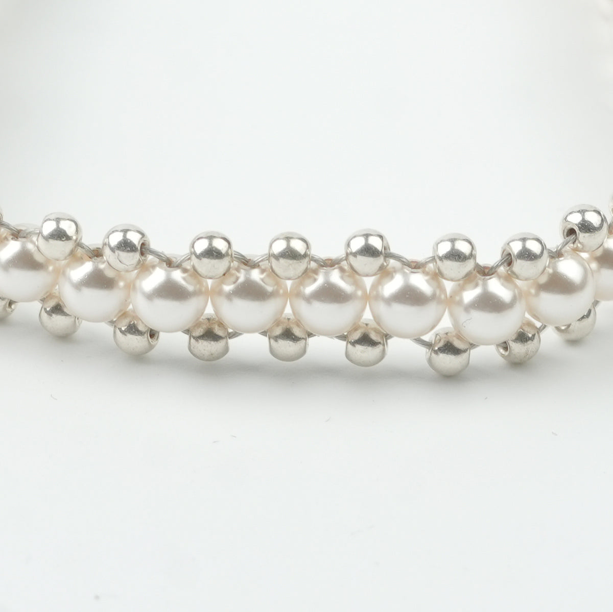 Pearl and Silver Bead Wrapped Bracelet (Project Handmade)