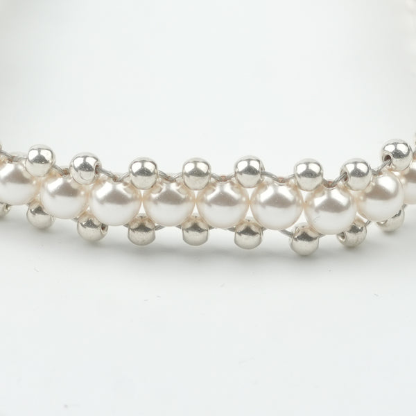 Pearl and Silver Bead Wrapped Bracelet (Project Handmade)