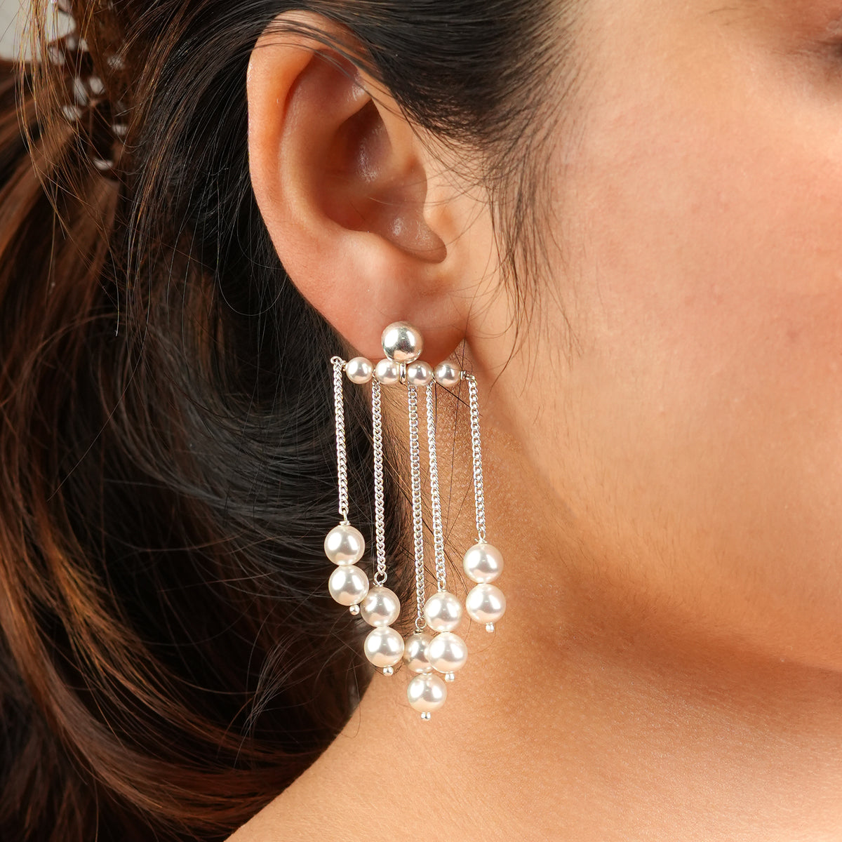 Pearl Long Earring (Project Handmade)