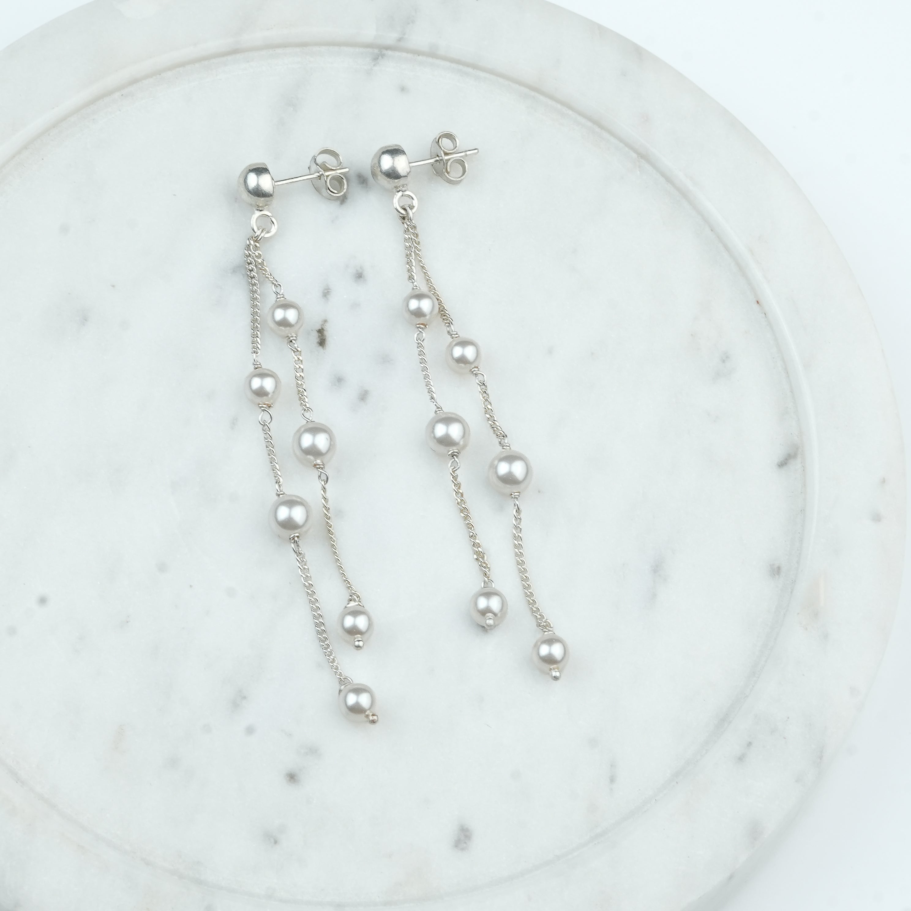 Double String Pearl Earring (Project Handmade)