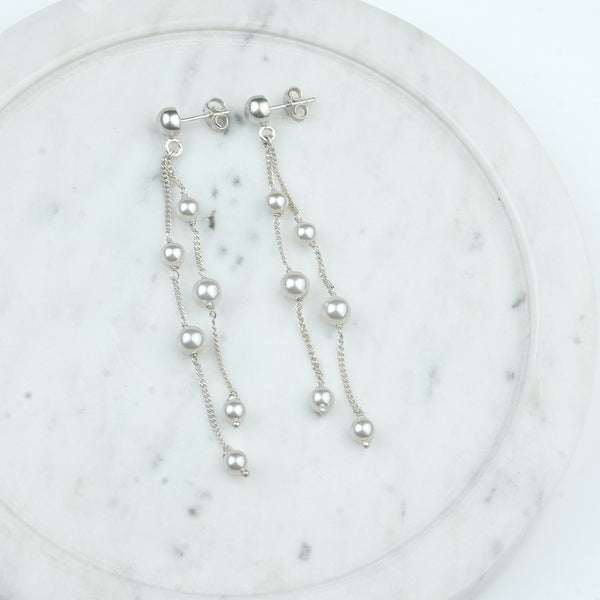 Double String Pearl Earring (Project Handmade)