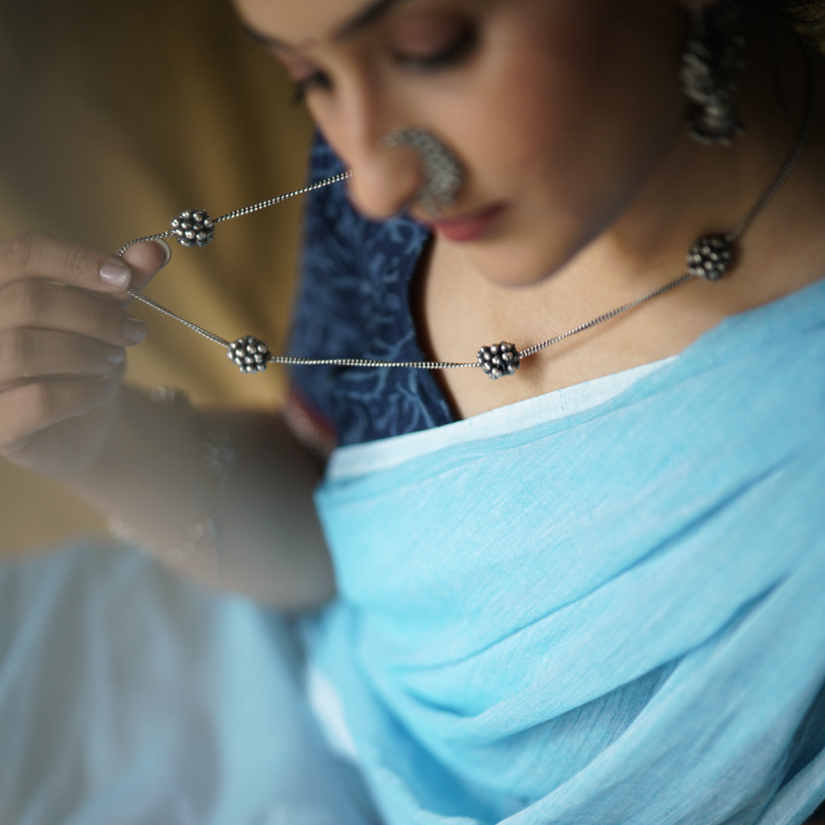 Silver Ghungroo Chain jewelry for women