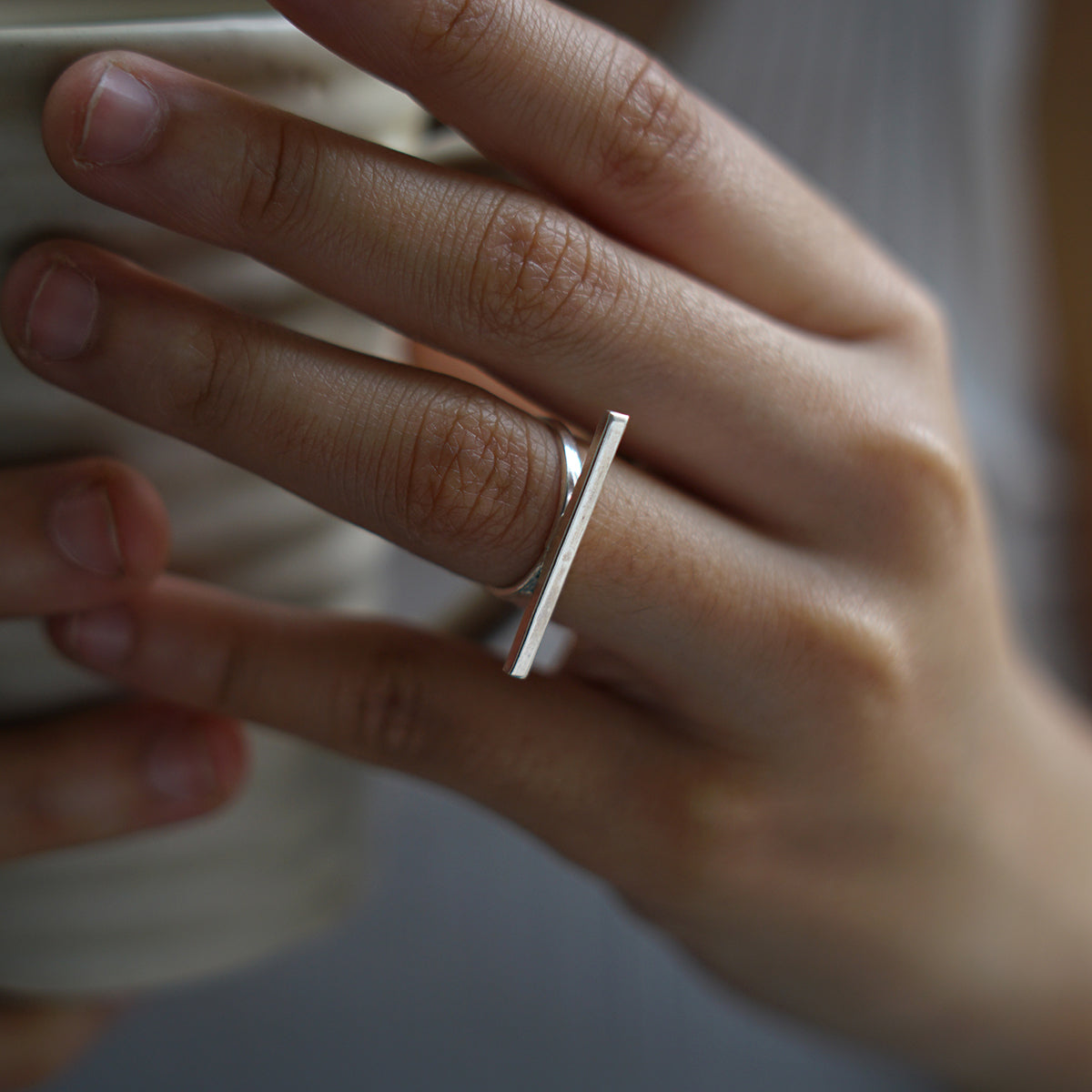 Classic Silver Ring : Line