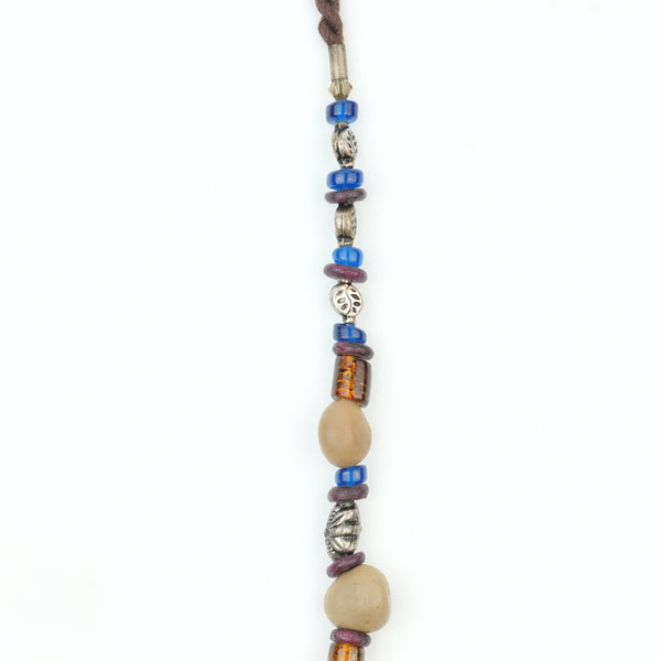 Glass Bead and Multicolour Bead Necklace