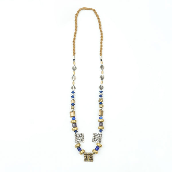 Copper and German Silver Bead Necklace