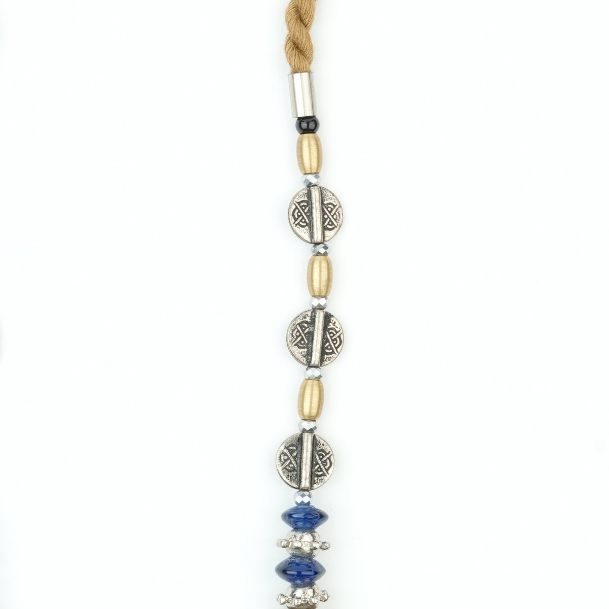 Copper and German Silver Bead Necklace