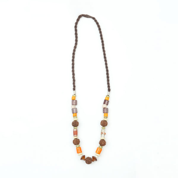 Rudraksha and Multicolour Bead Necklace